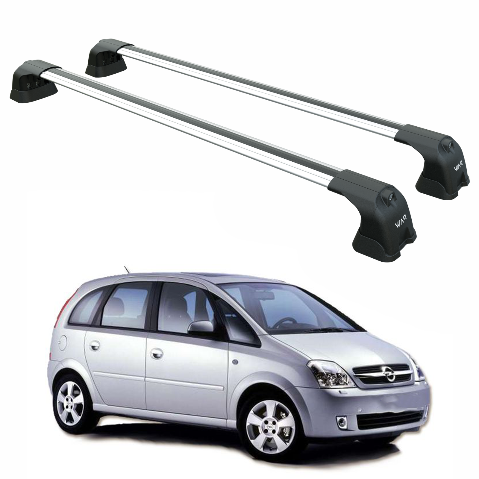 For Opel Meriva A (2003-2010) Roof Rack System Carrier Cross Bars Aluminum Silver For Opel Meriva A (2003-2010) Roof Rack System Carrier Cross Bars Aluminum Silver